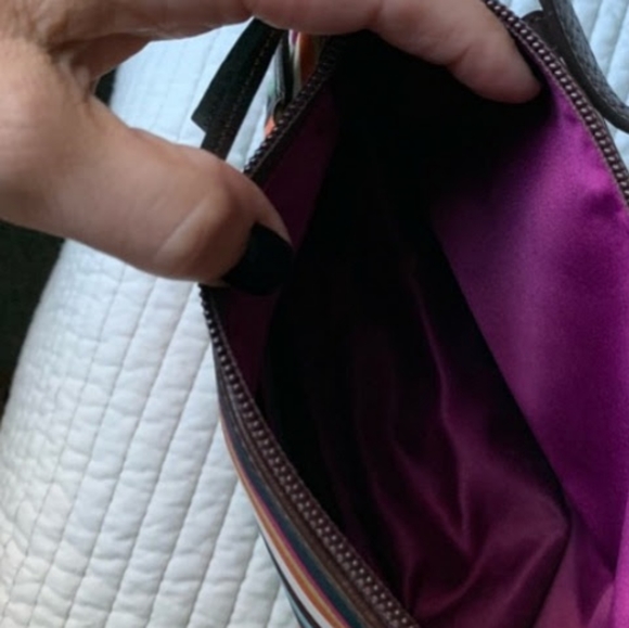 Coach legacy satchel satin striped rainbow handbag purse 41852 retired - Picture 3 of 12